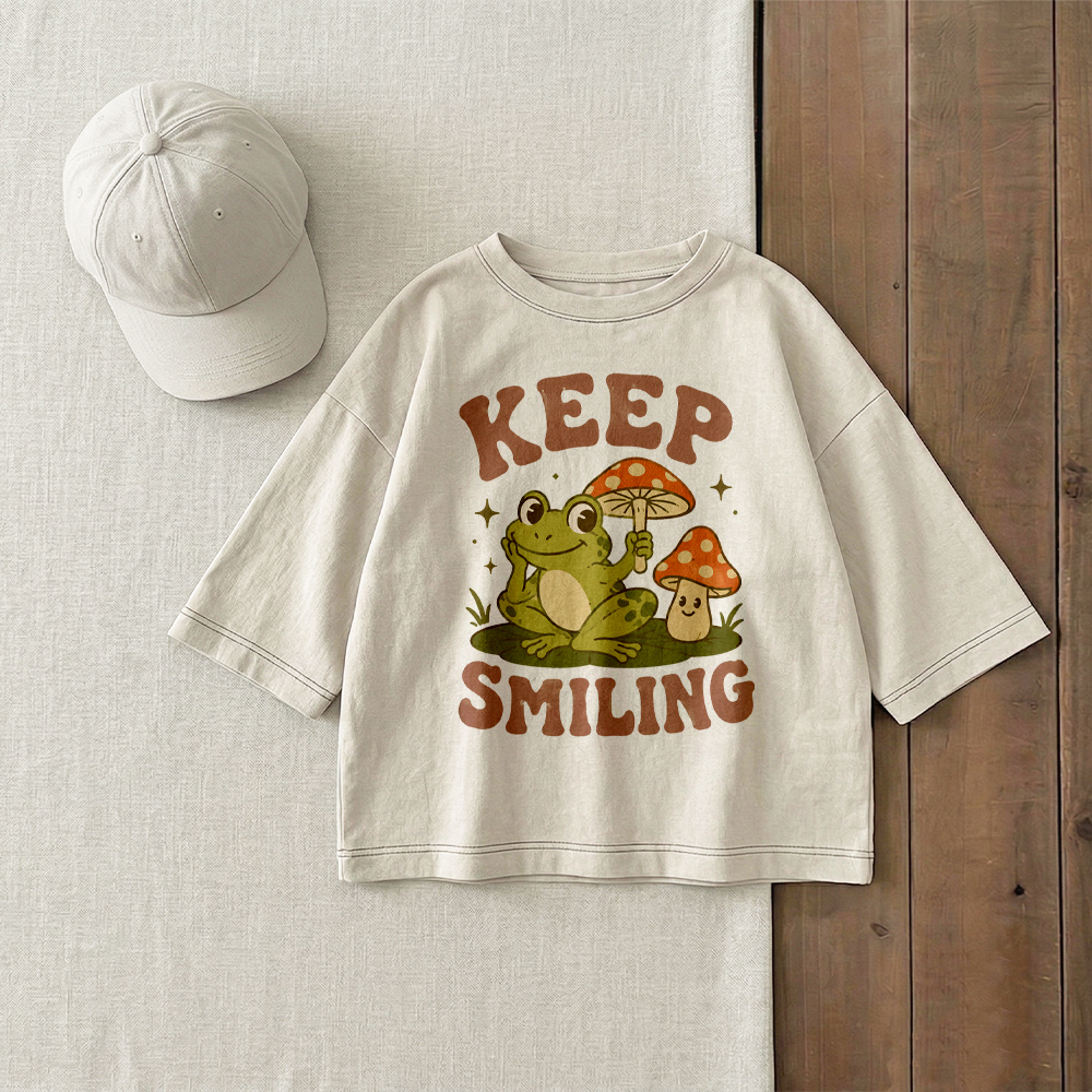 KEEP SMILING Baby & Kids Frog Mushroom T-Shirt (6M-12Y)