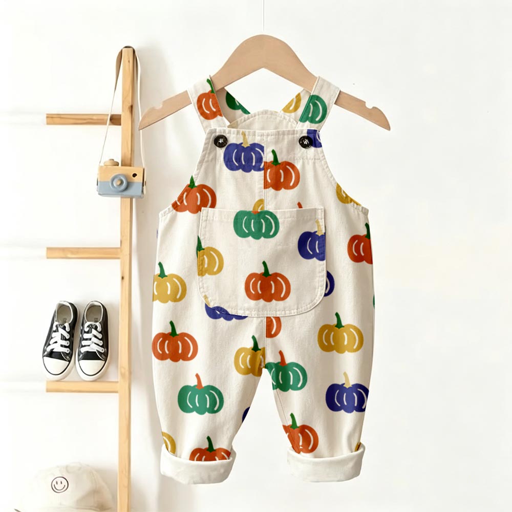 Baby Toddler Colorful Pumpkin Overalls