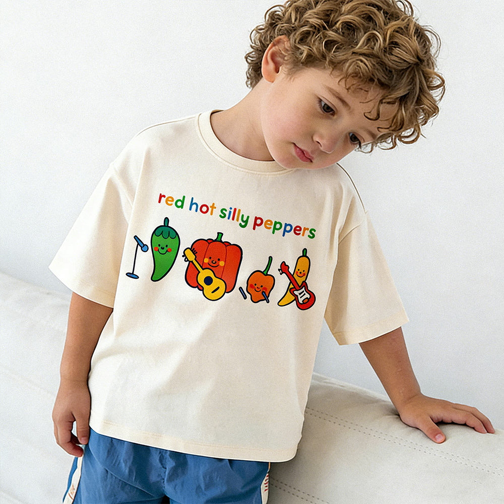 RED HOT SILLY PEPPERS Baby & Kids Band Slogan Tee Shorts Set