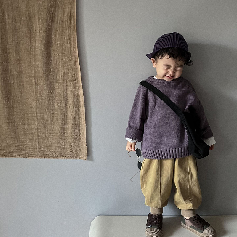 Toddler Solid Color Pullover Sweater