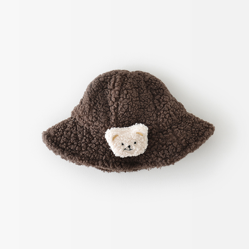 Baby Solid Color Leopard Print Bear Plush Hat