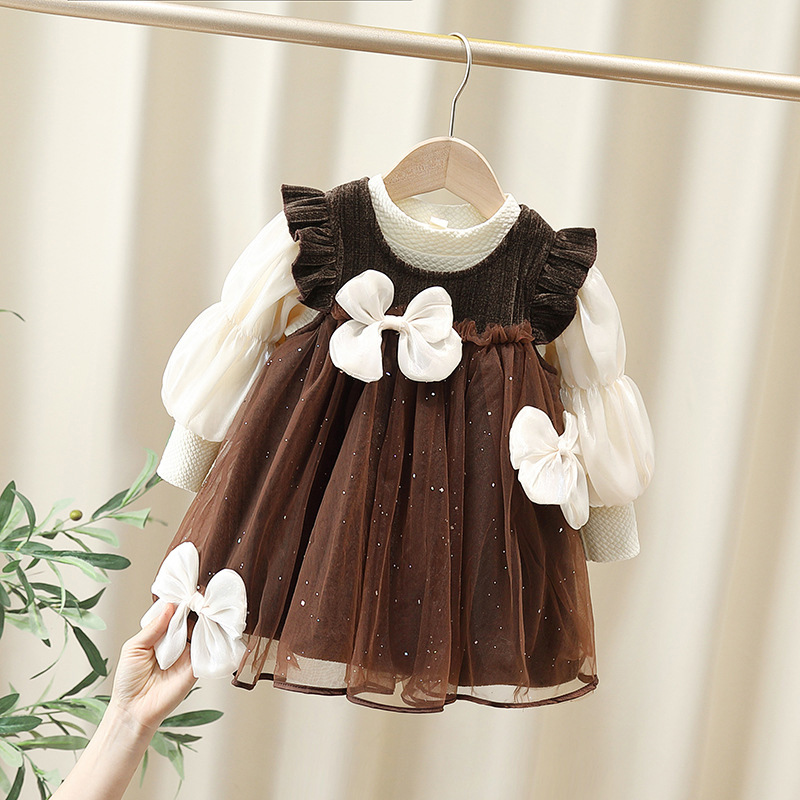 2 Piece Toddler 3D Bow Tie Dress Set