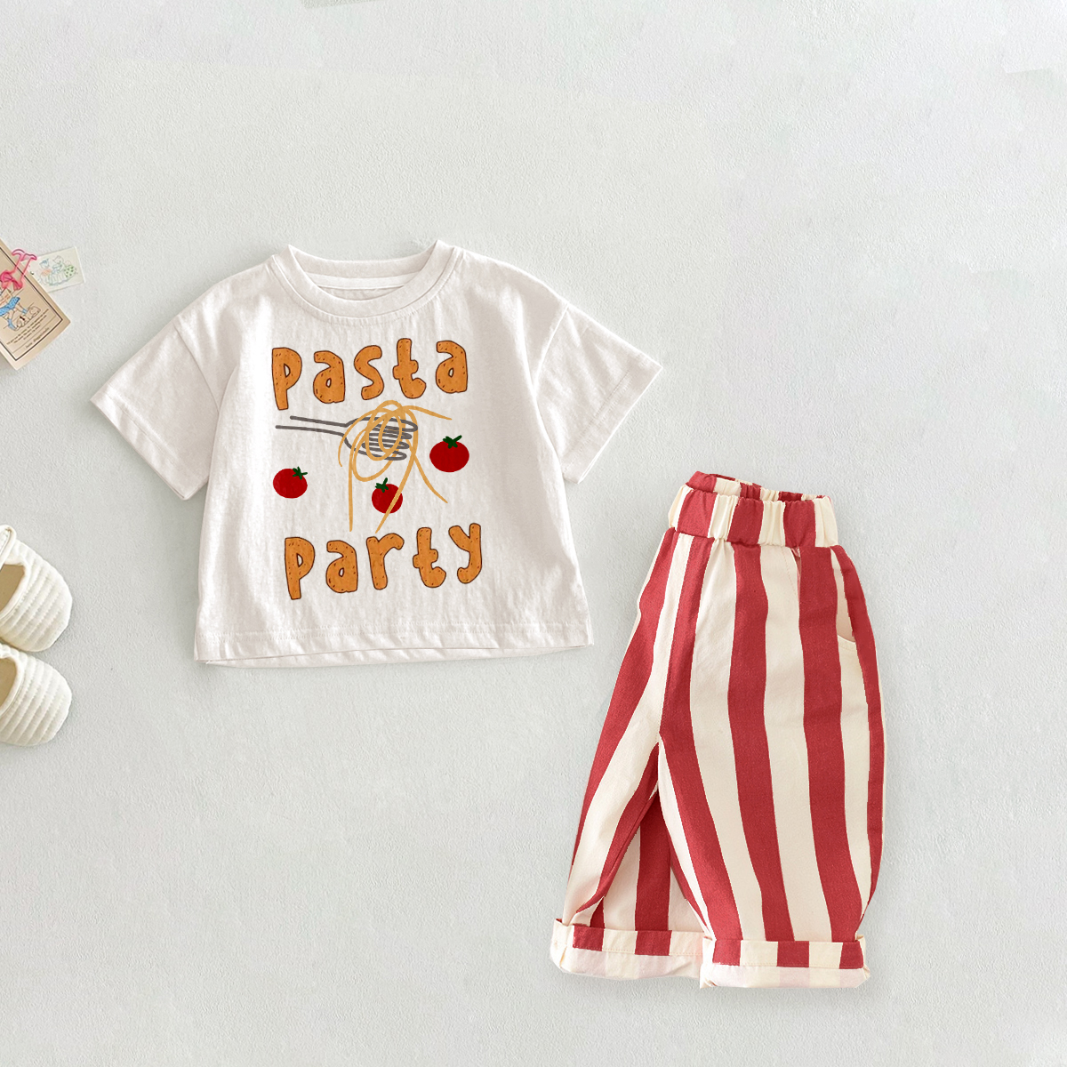 PASTA PARTY Baby Toddler Pattern 2 Piece Set