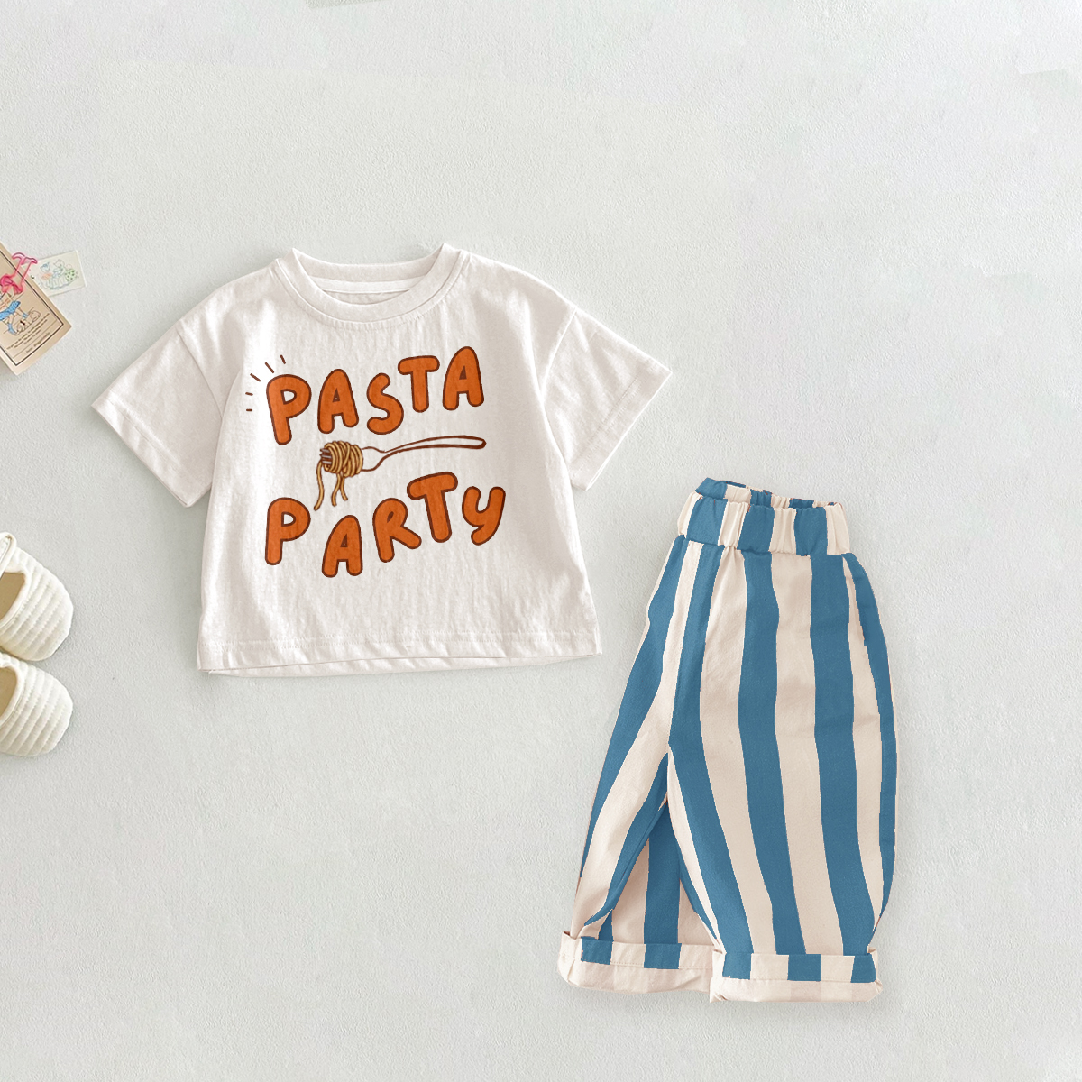 PASTA PARTY Baby Toddler Pattern 2-Piece Set