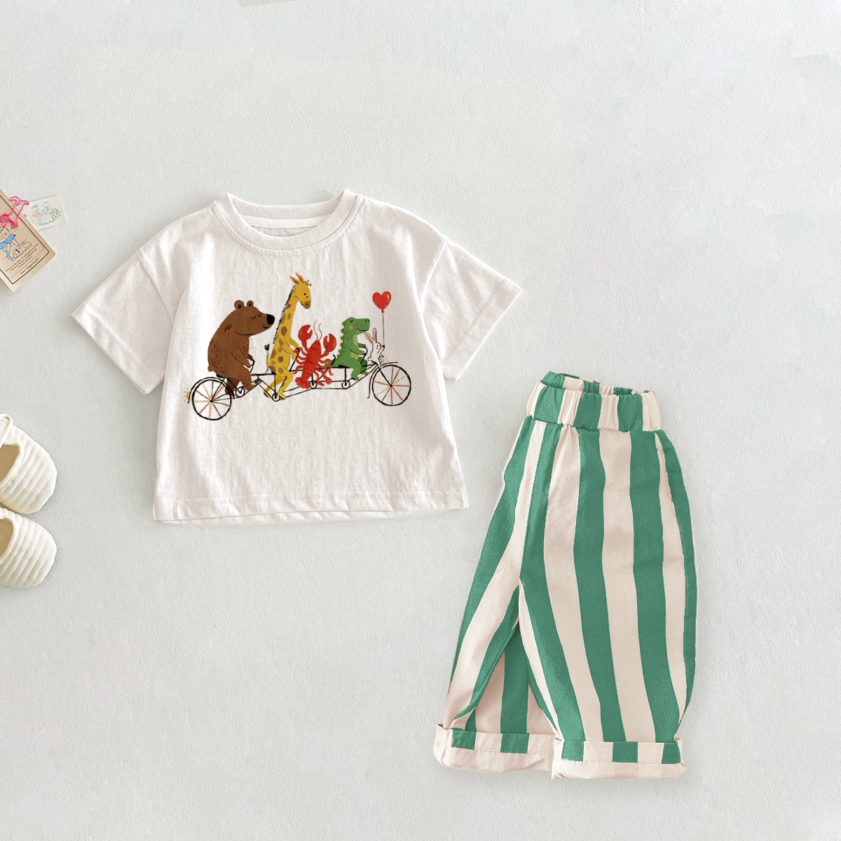 Baby Toddler Animals Riding Bikes 2 Piece Set