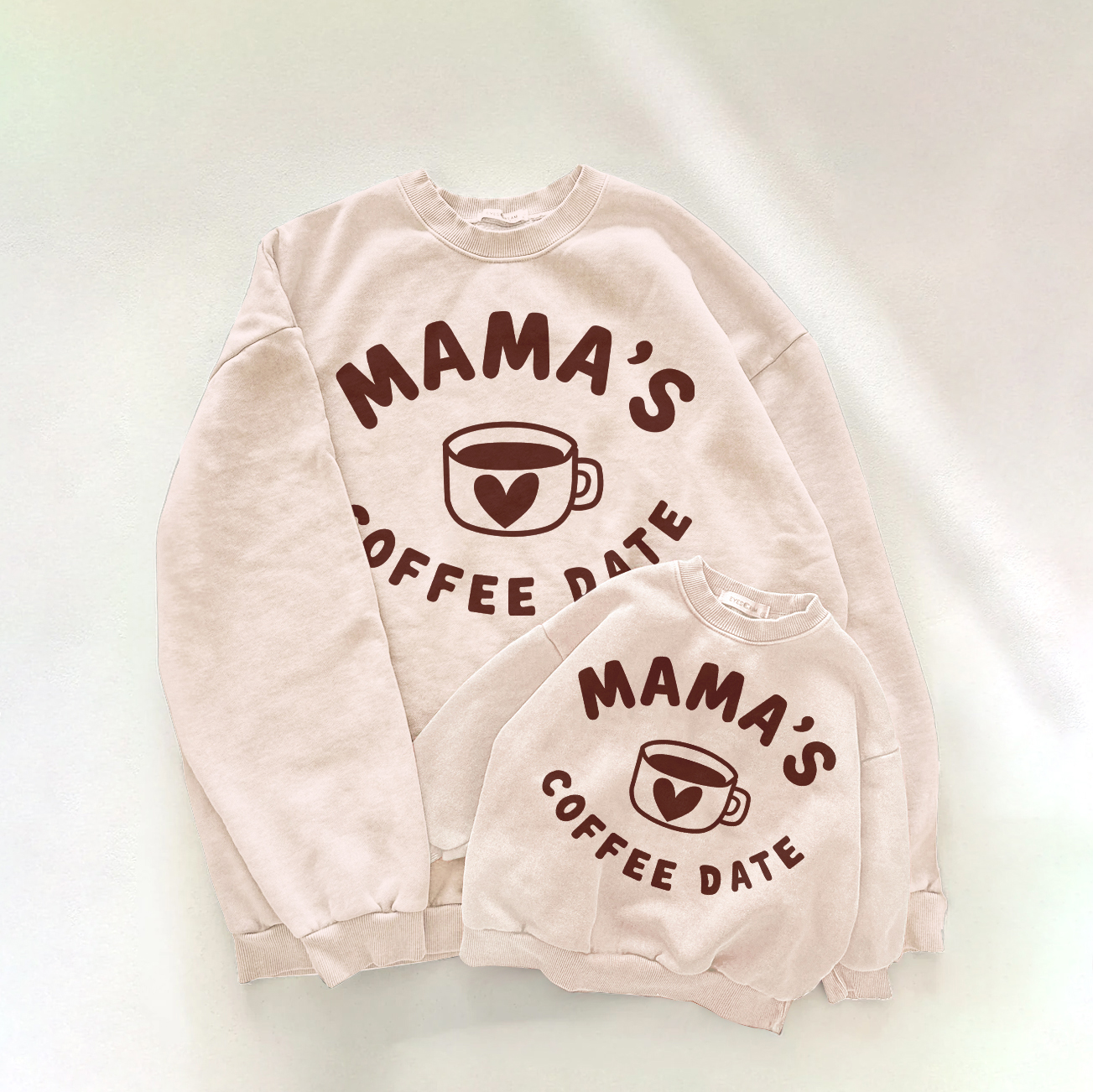 MAMA'S COFFEE DATE Mama and Me Slogan Sweatshirt