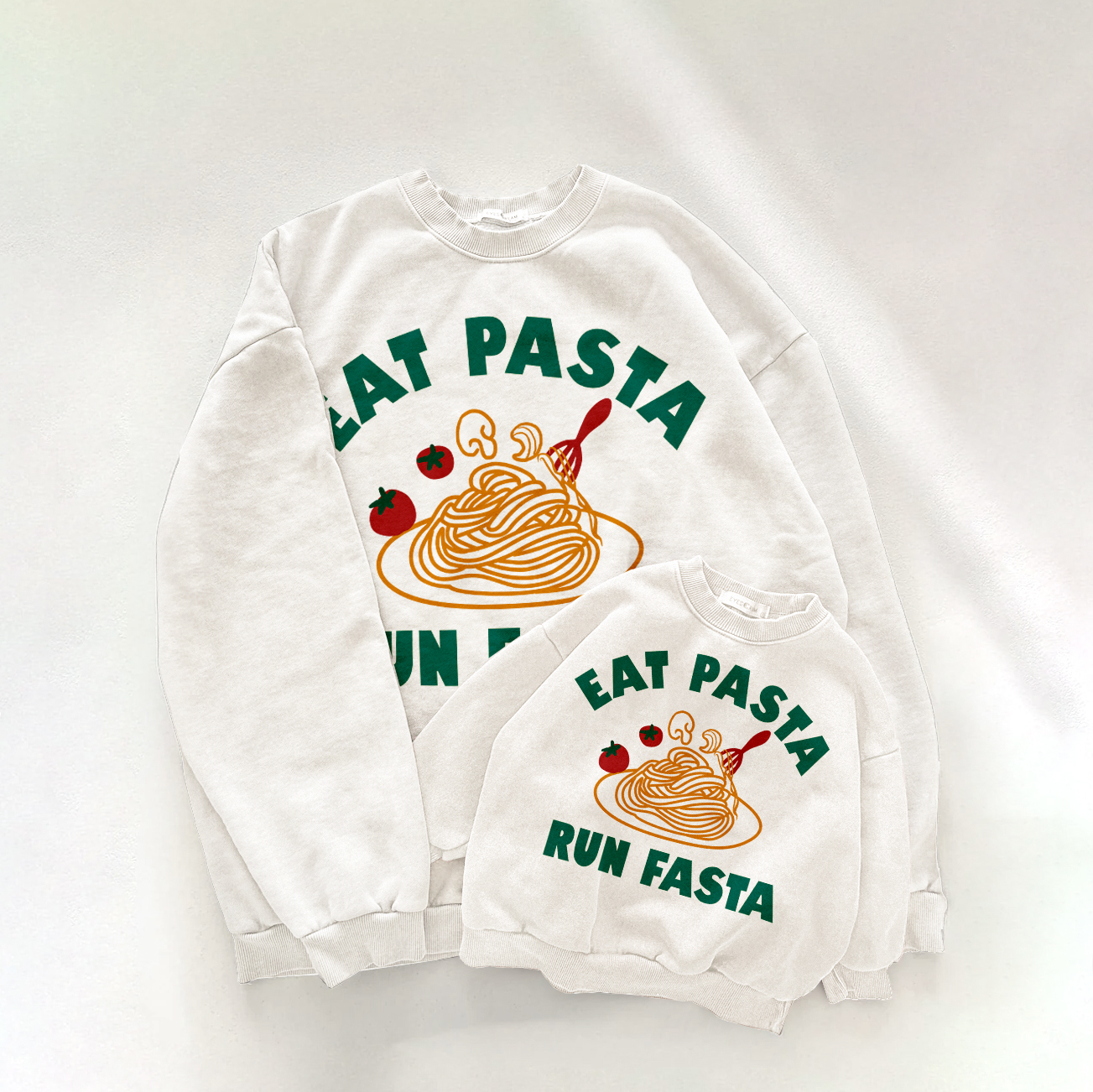 EAT PASTA RUN PASTA Family Slogan Sweatshirt