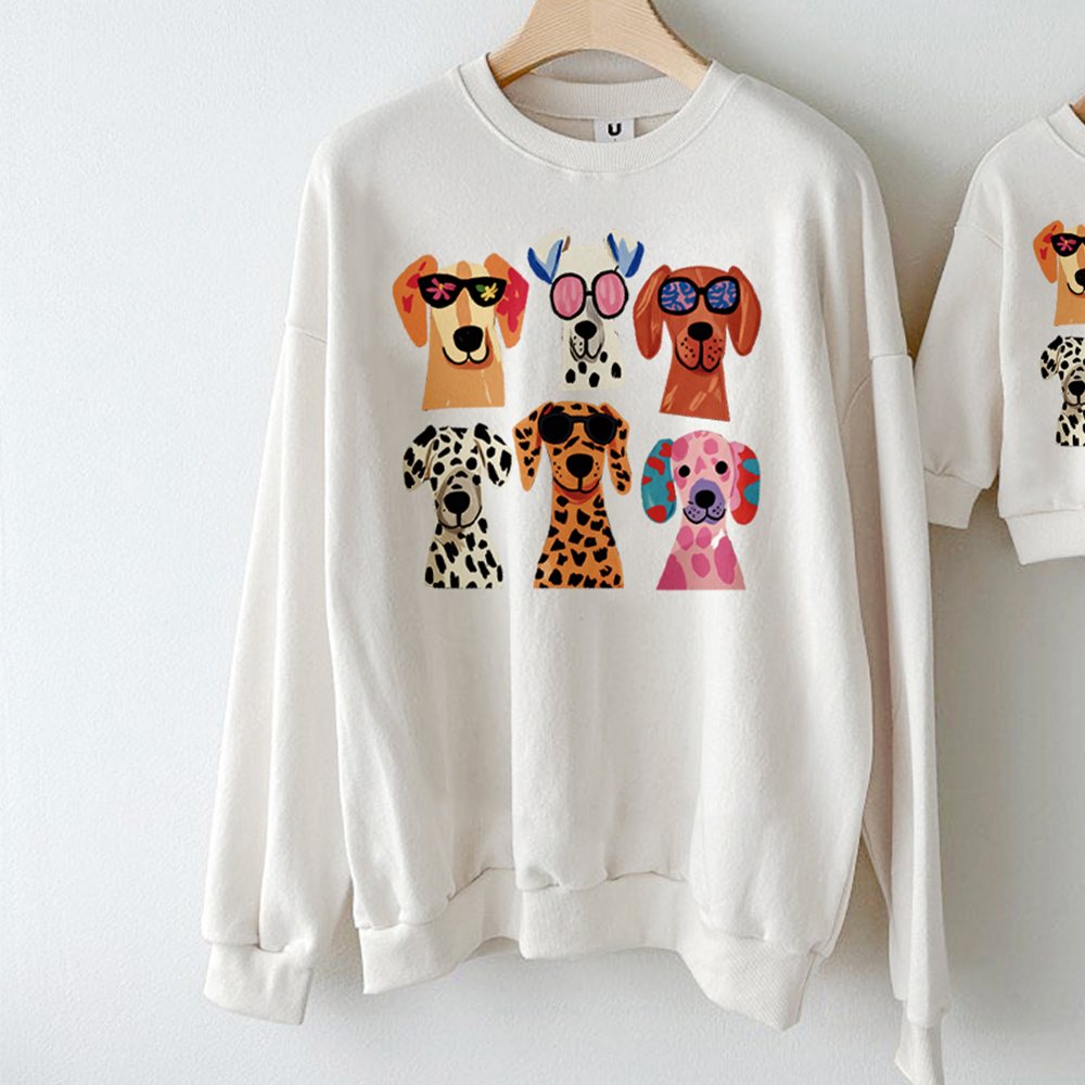 Family Dogs Pattern Sweatshirt