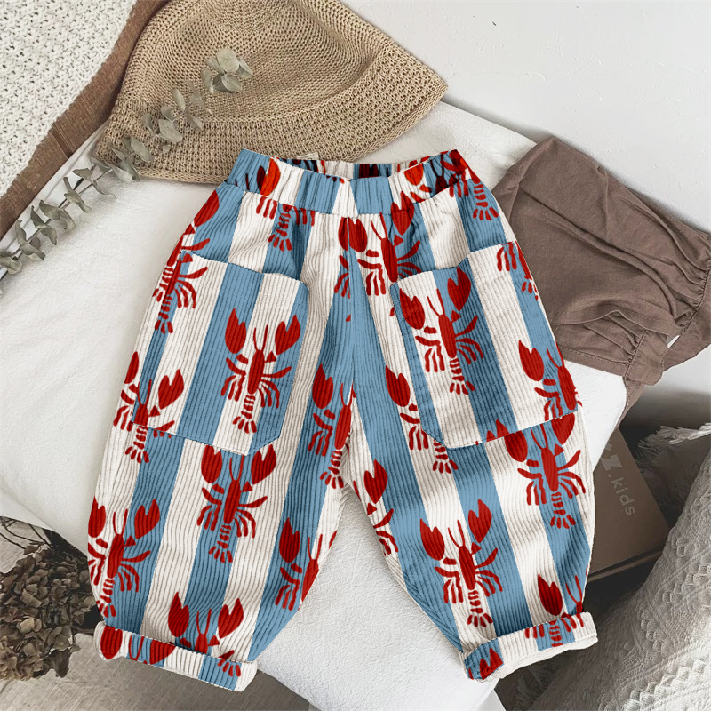 Baby & Kids Little Lobter Stripe Pattern Pants