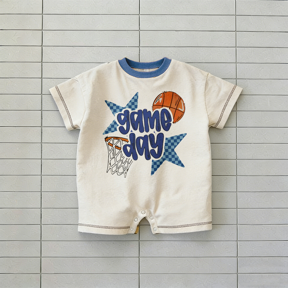 GAME DAY Baby Basketball T-shirt Romper