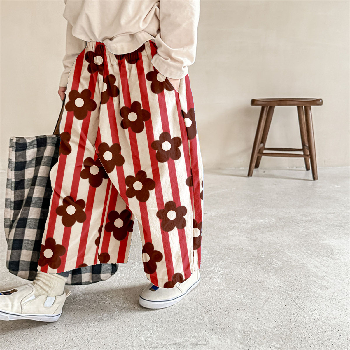 Baby & Kids Flowers Stripe Pants