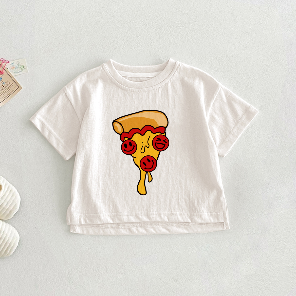 Baby Toddler Pizza Smile T-Shirt