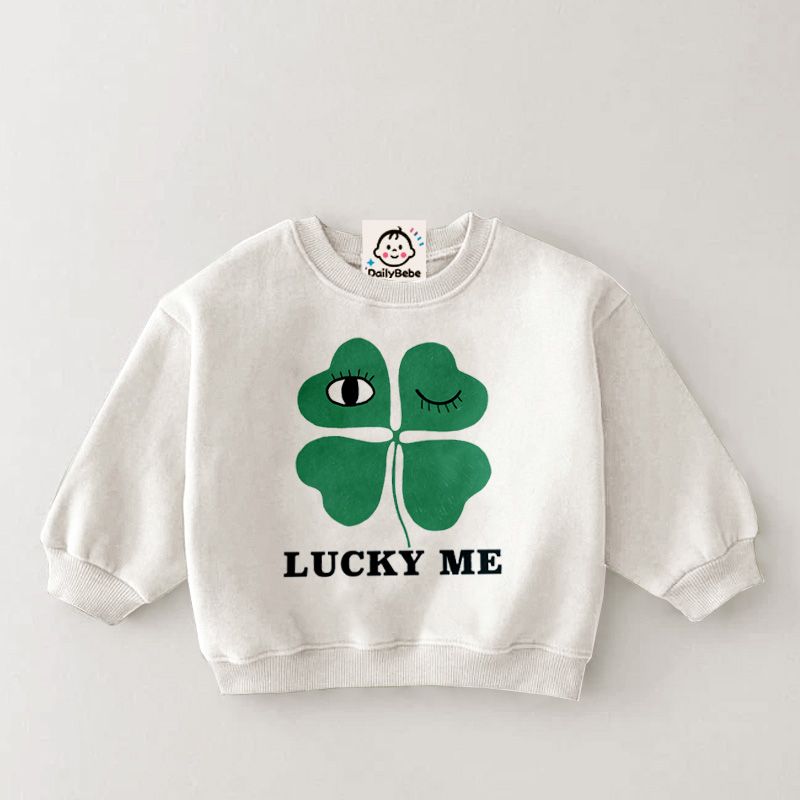 LUCKY ME Baby & Kids 4-Leaf Clover Sweatshirt