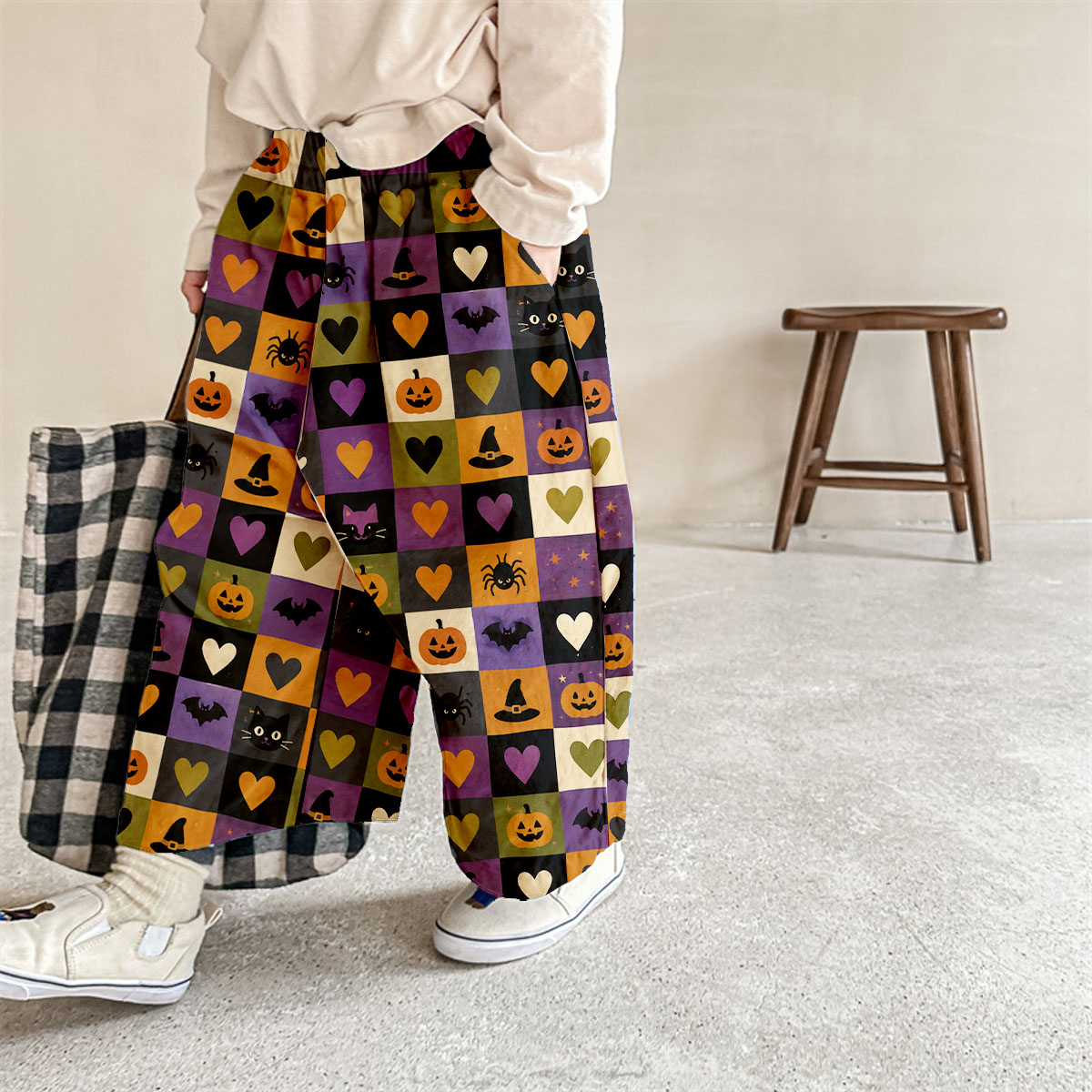 Baby & Kids Colorful Pumpkin Heart Pattern Pants
