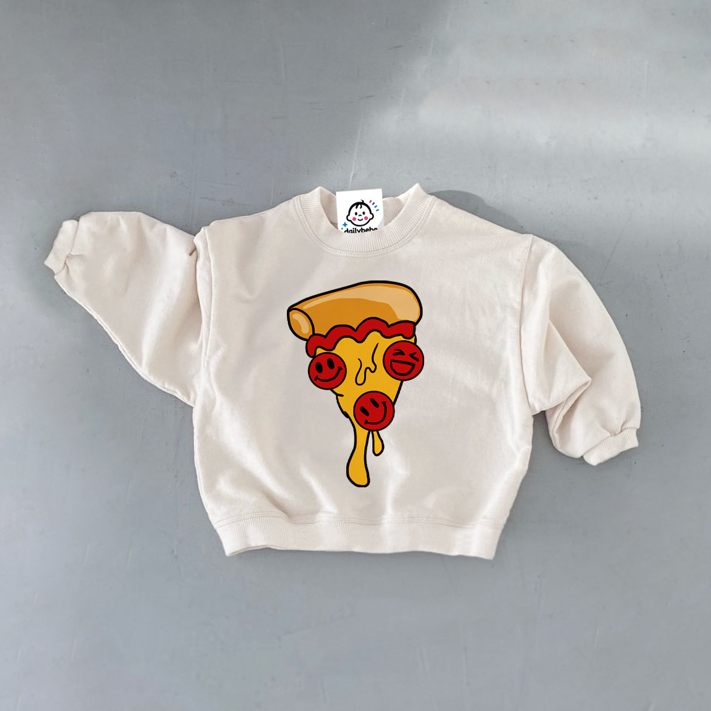 Baby Toddler Pizza Smile Face Sweatshirt