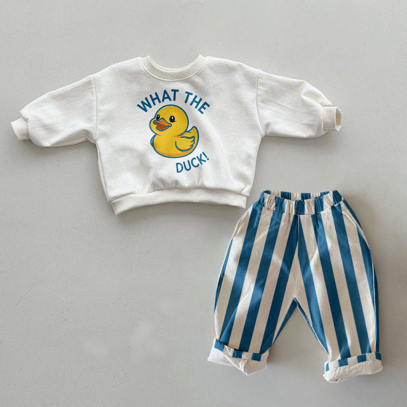 WHAT THE DUCK? Baby Toddler Pattern Casual 2-Piece Set