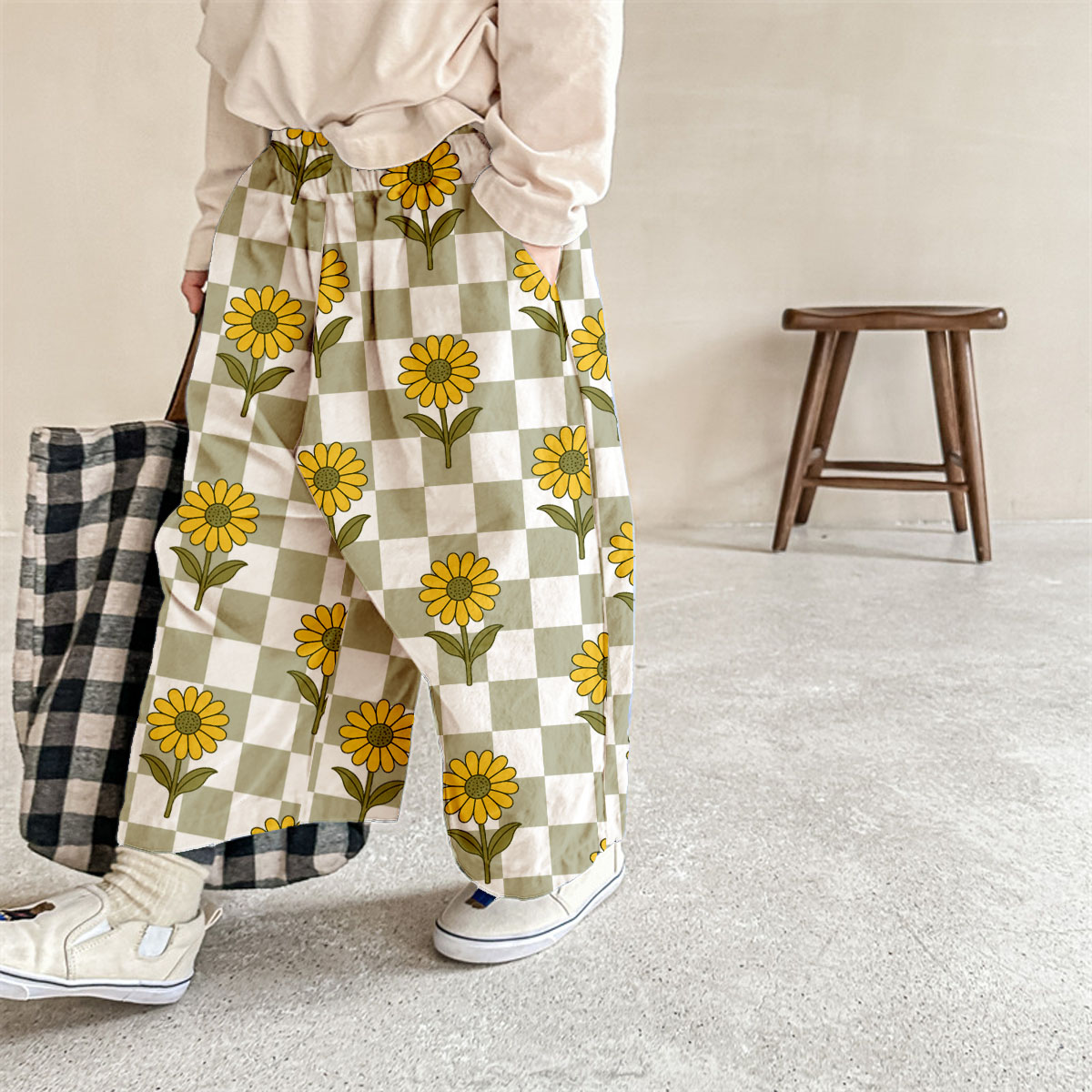 Baby & Kids Sunflower Plaid Pattern Pants