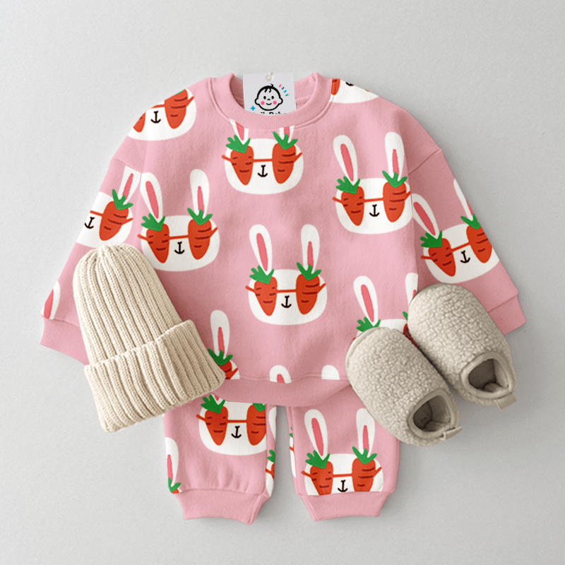 Baby Toddler Carrot Glasses Bunny Pattern 2-Piece Set