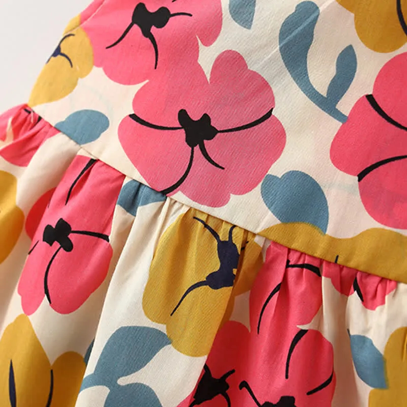 Baby Bowknot Florals Dress with Hat