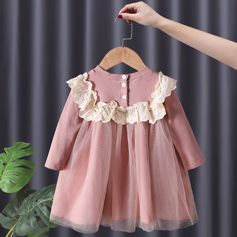 Baby Red Bow Tie Embroidered Dress