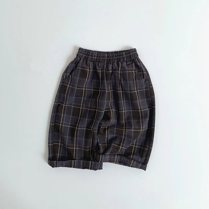 Toddler Plaid British Style Loose Pants