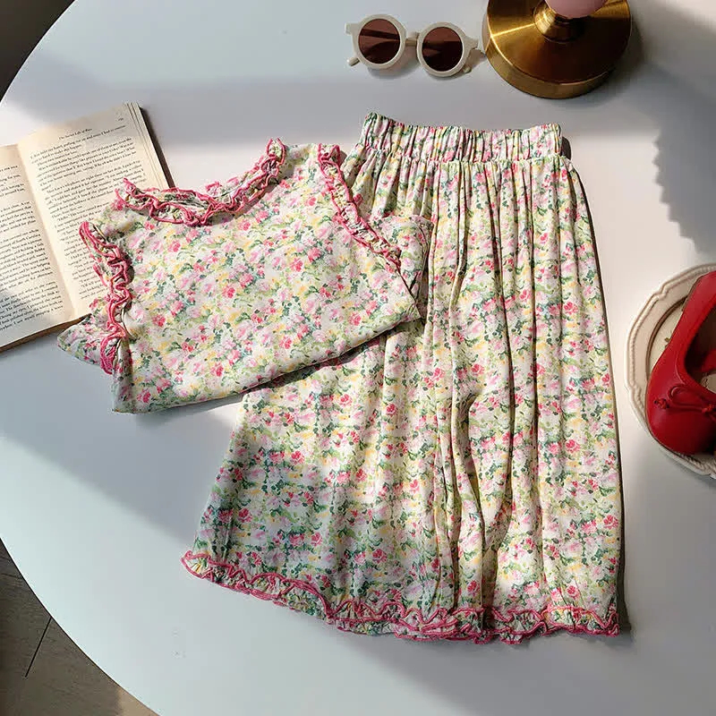 Toddler 2-Piece Loose Flower Sleeveless Set