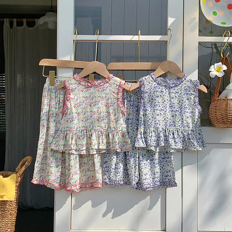 Toddler 2-Piece Loose Flower Sleeveless Set