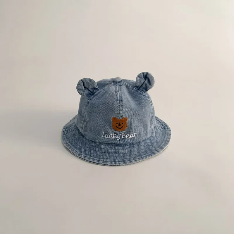 LUCKY BEAR Baby Denim Bear Bucket Hat