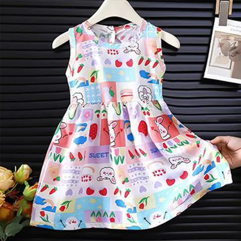 Baby Flower Rainbow Cactus Sleeveless Dress