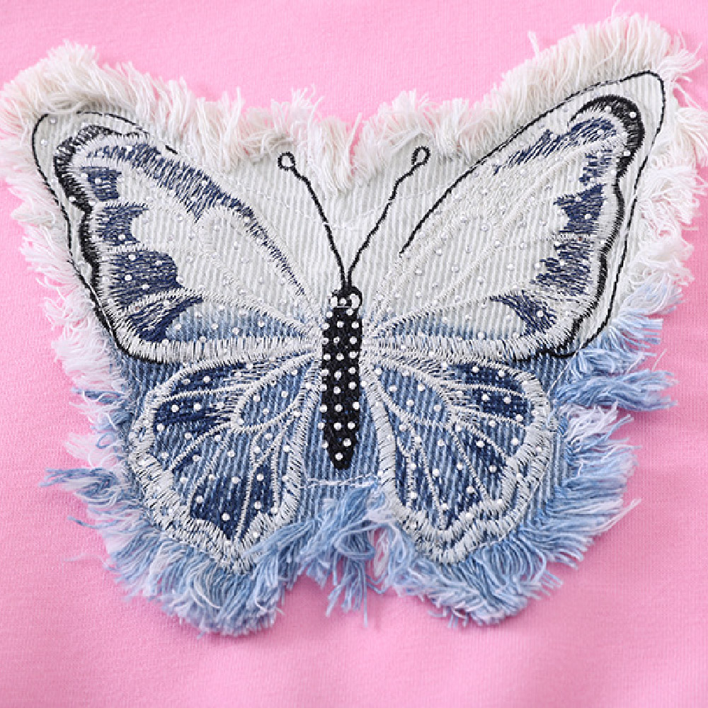 Kids Bow Sweatshirt and Denim Pants Set