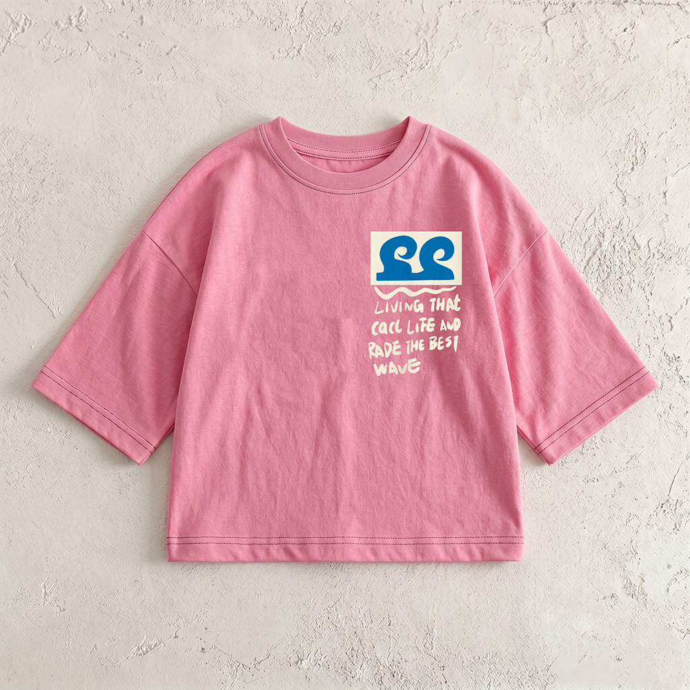 LIVING THAT CACL LIFE AND RADE THE BEST WAVE Baby & Kids Front & Back T-Shirt (6M-12Y)