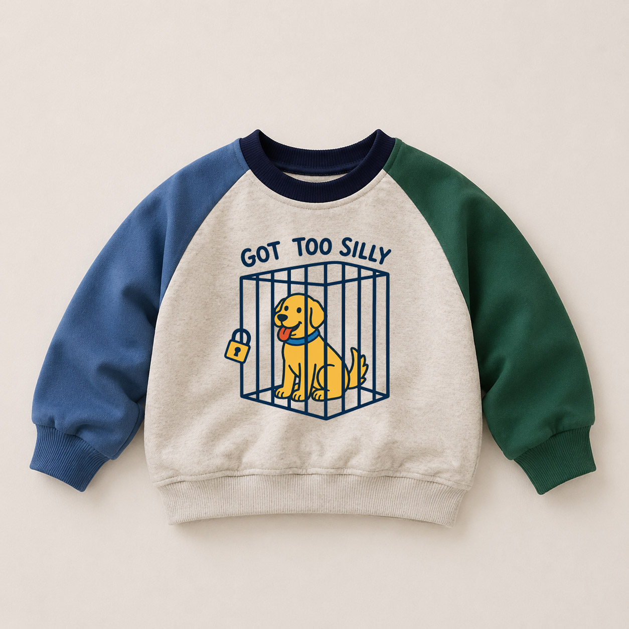 GOT TOO SILLY Baby & Kids Dog Color Block Sweatshir
