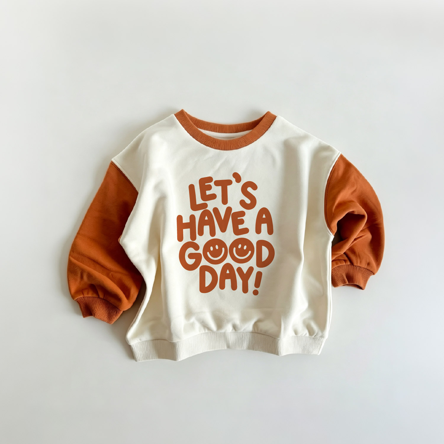 LET'S HAVE A GOOD DAY Baby & Kids Christmas Color Blocking ​​Sleeves Sweatshirt