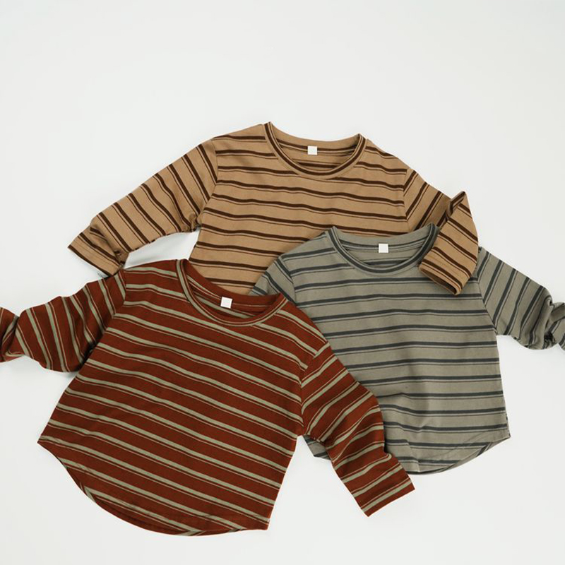 Toddler Horizontal Striped Soft Simple T-shirt