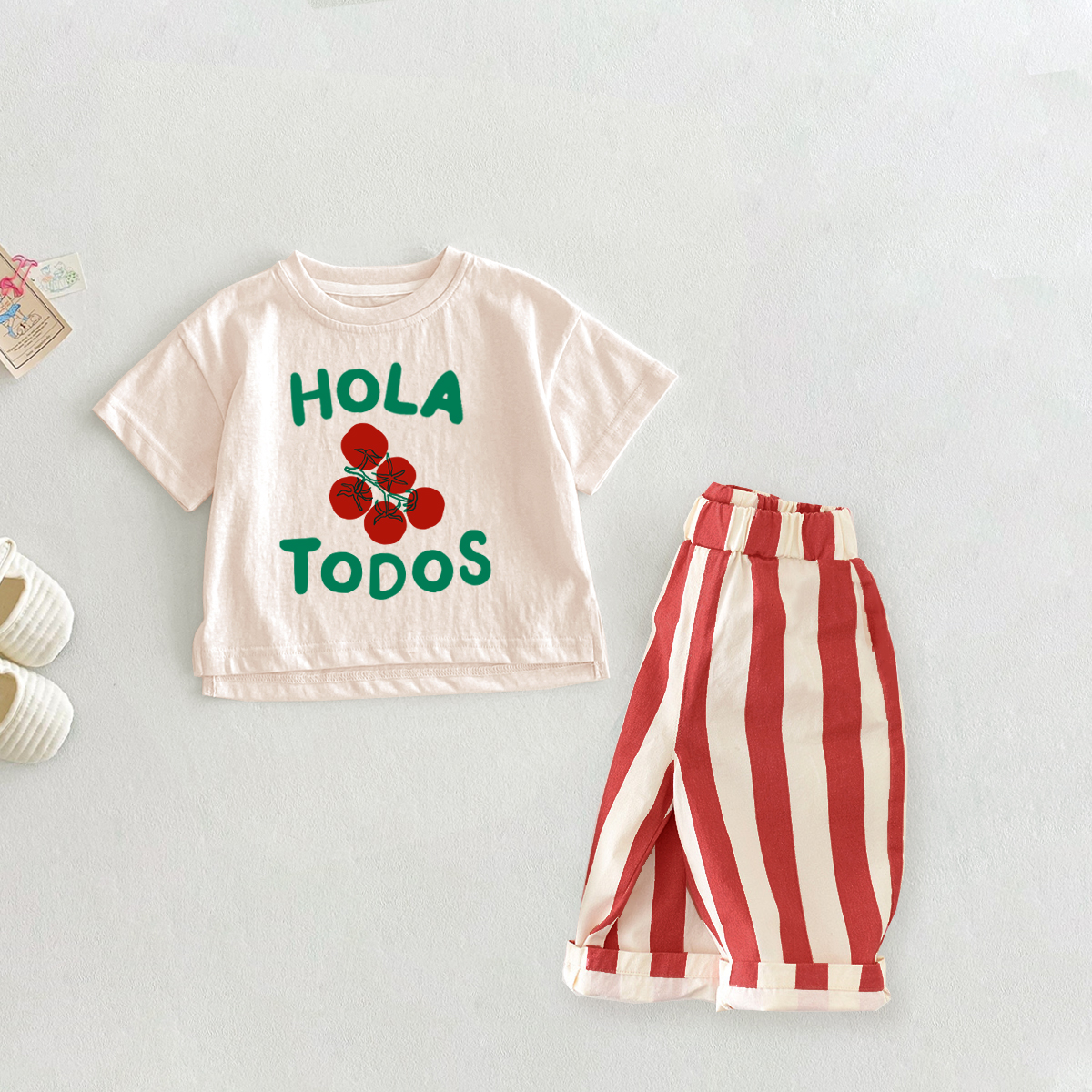 HOLA TODOS Baby 2-Piece Tomato Casual Pants Set