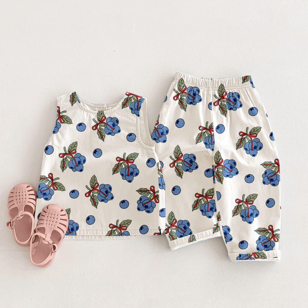 Baby Toddler 2-Piece Bow Tie Blueberry Set