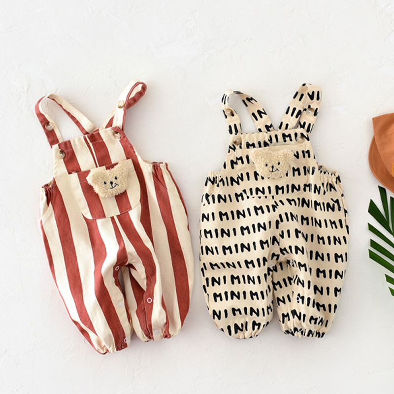Baby Bear Adjustable Striped Overalls
