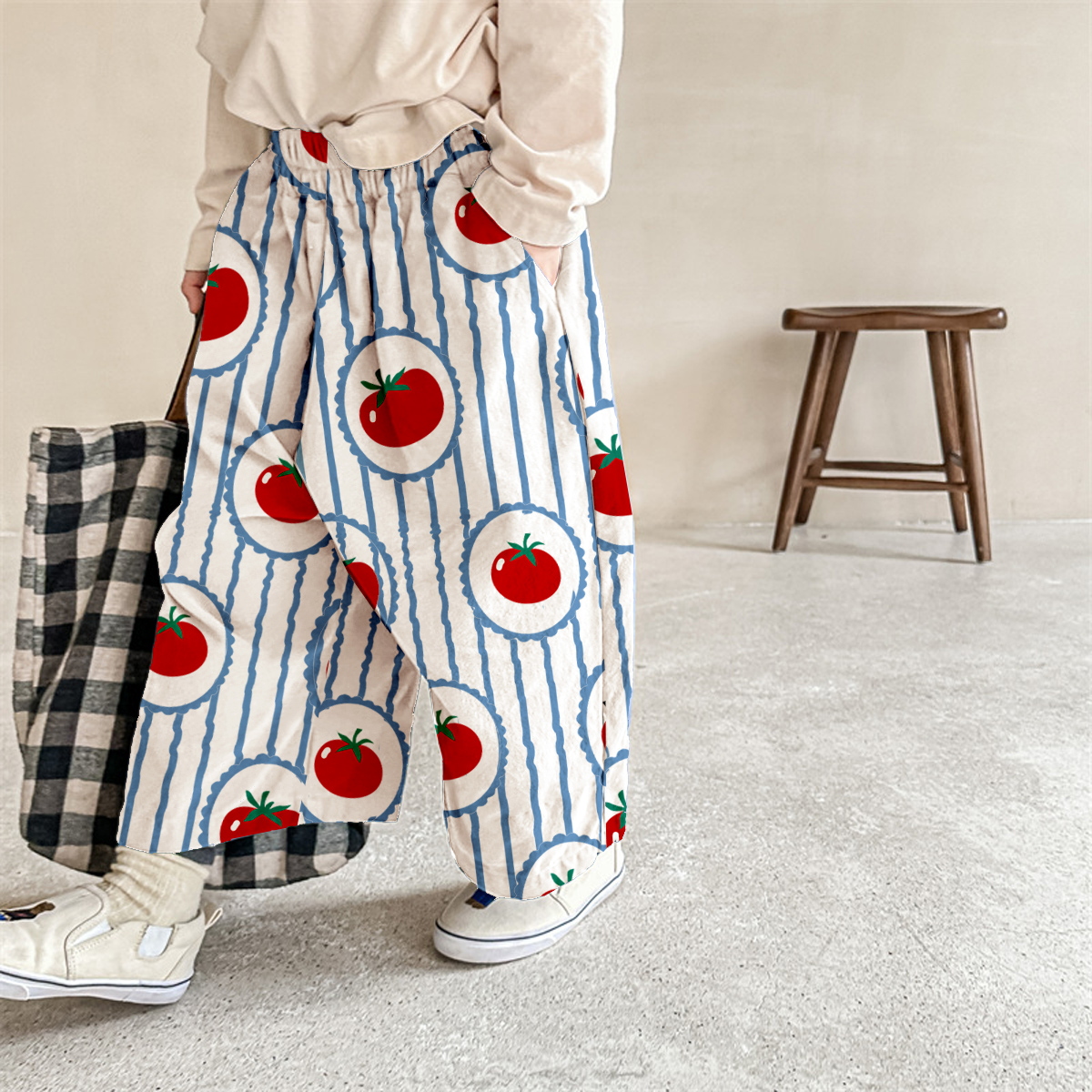 Baby & Kids Tomato Stripe Print Pants