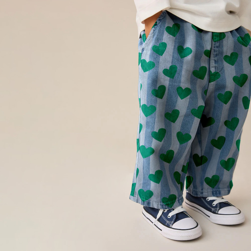 Baby & Kids Green Heart Stripe Jeans