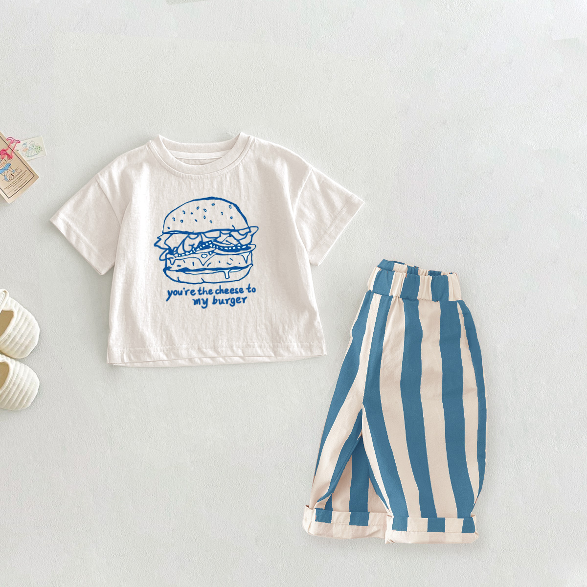 YOU'RE THE CHEESE TO MY BURGER Baby 2-Piece Set