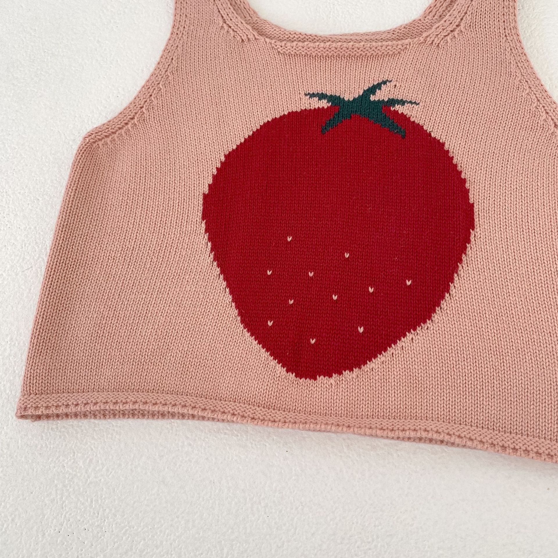 Baby& Kid Knitted Color-Blocked Patterned Tank Top