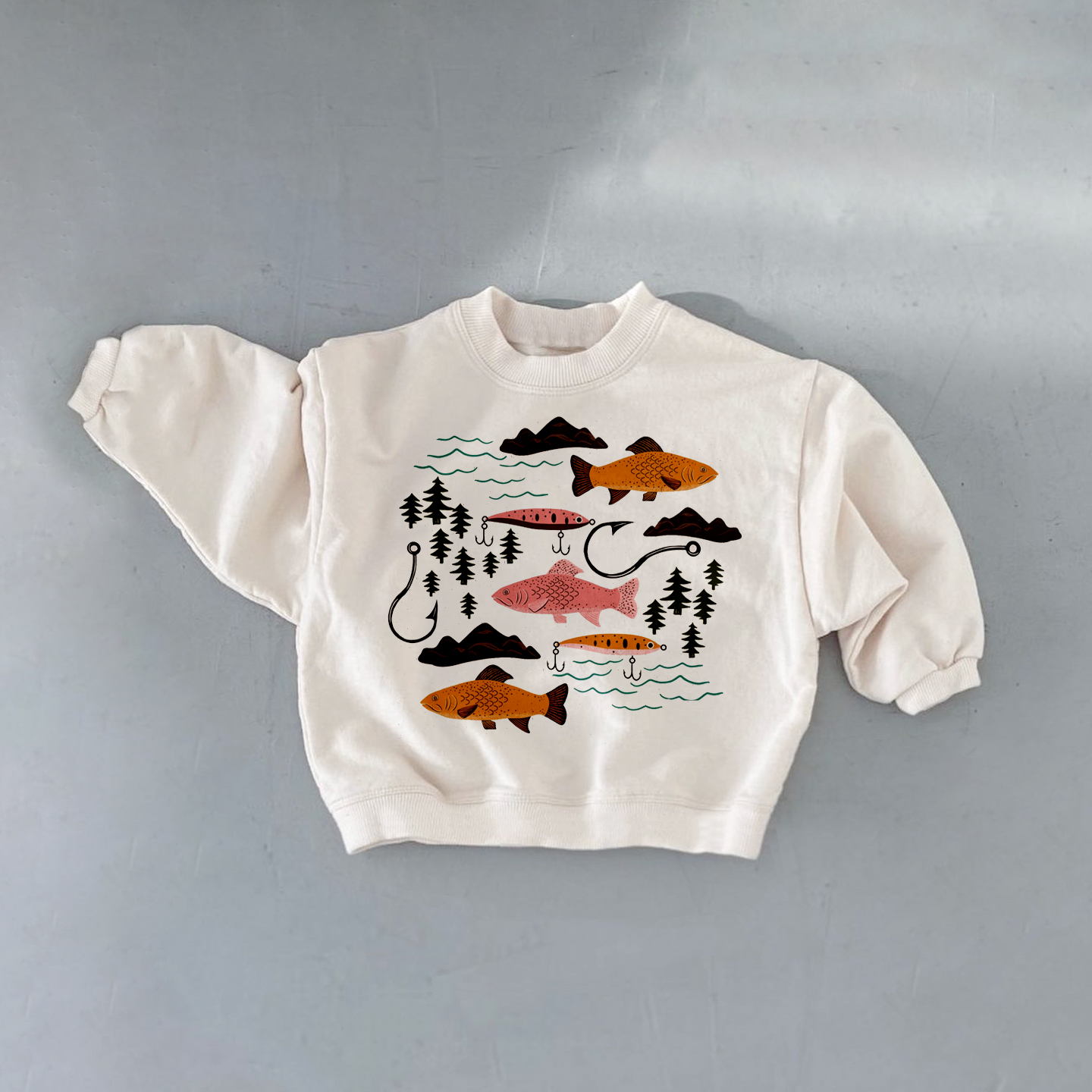 Baby & Kids Many Fish Pattern Sweatshirt