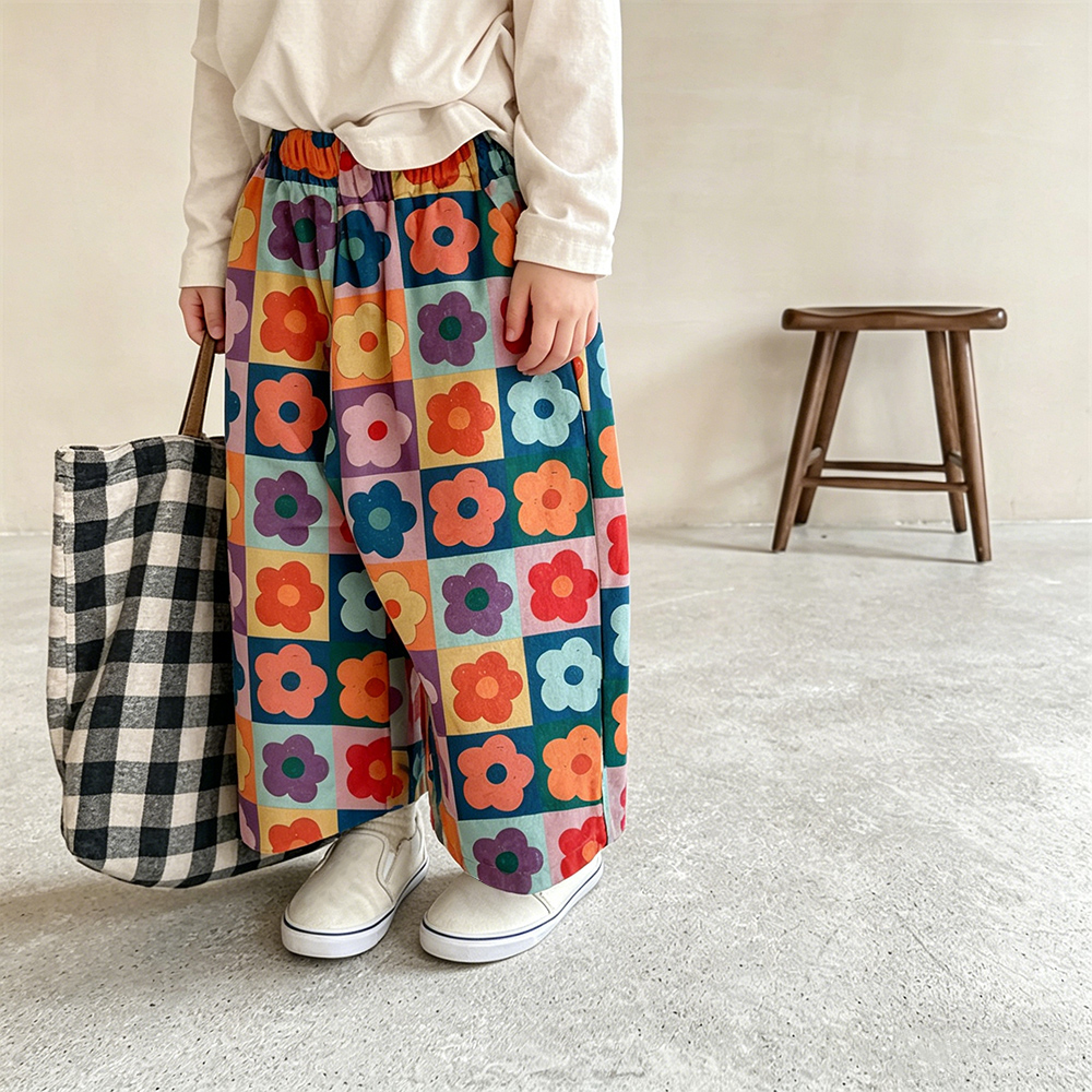 Baby & Kids Flower Check Print Pants