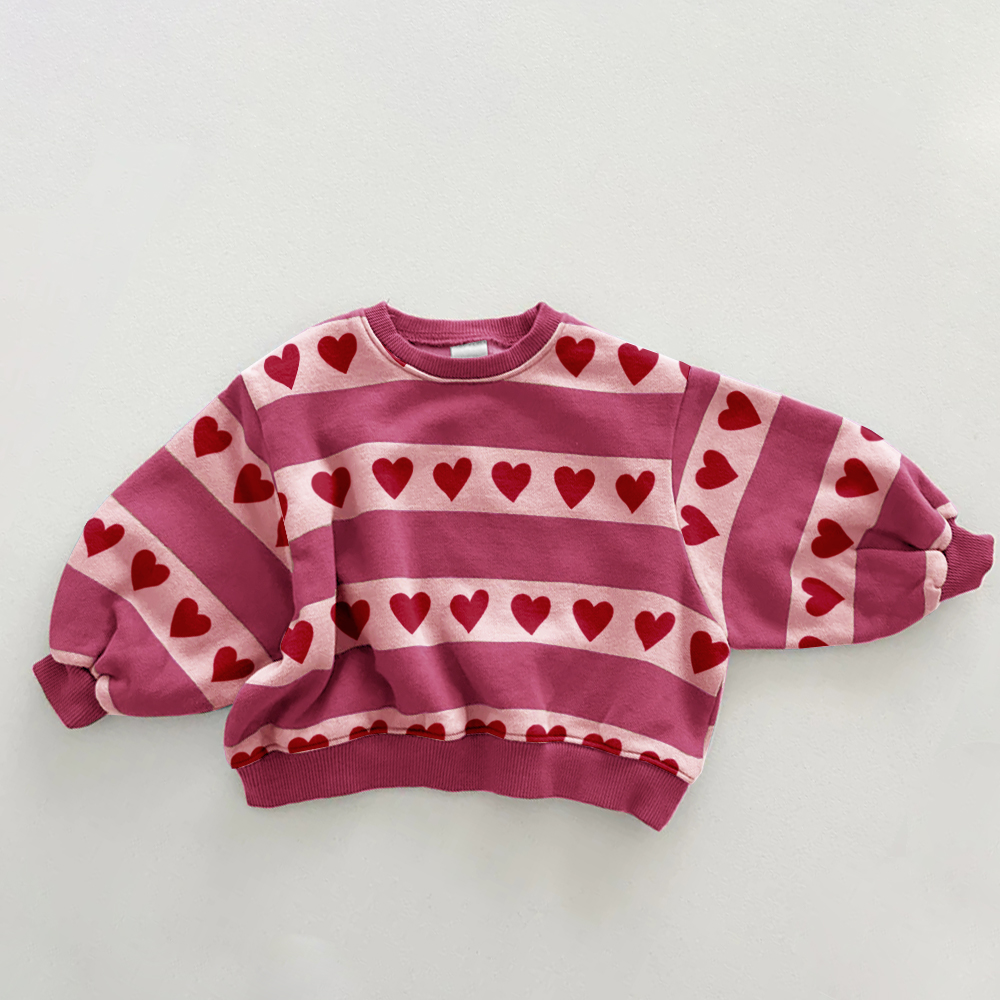 Baby & Kids Heart Stripe Sweatshirt