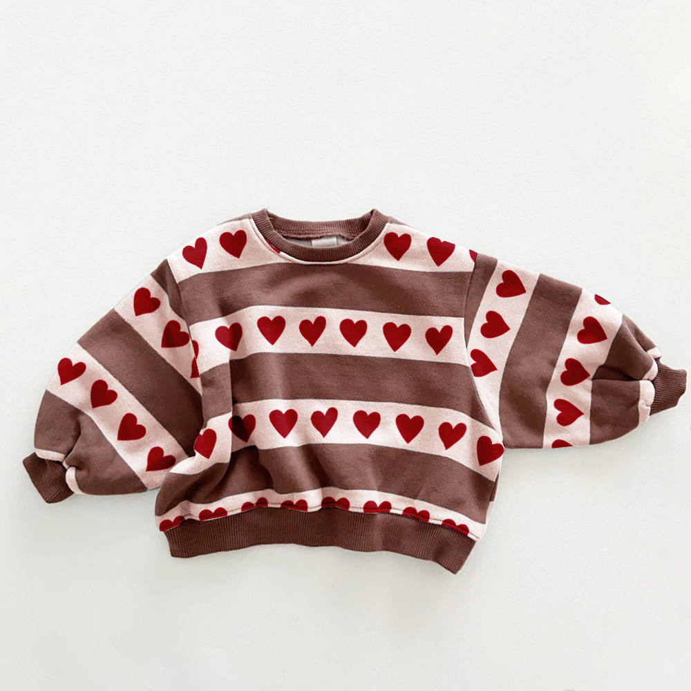 Baby & Kids Heart Stripe Sweatshirt