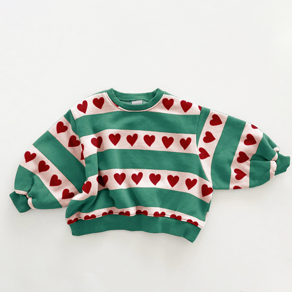 Baby & Kids Heart Stripe Sweatshirt