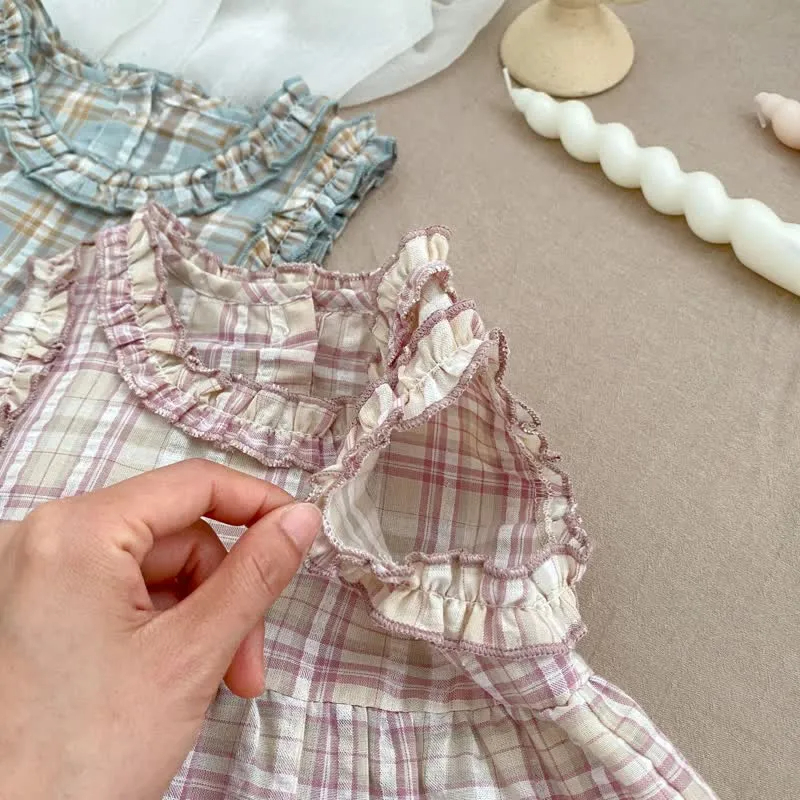 Baby Toddler 2-Piece Plaid Sleeveless Set