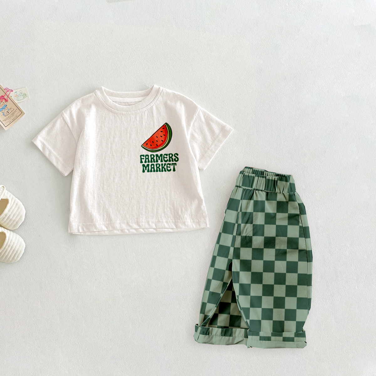 FARMERS MARKET Baby & Kids Front & Back T-Shirt Pants Set 