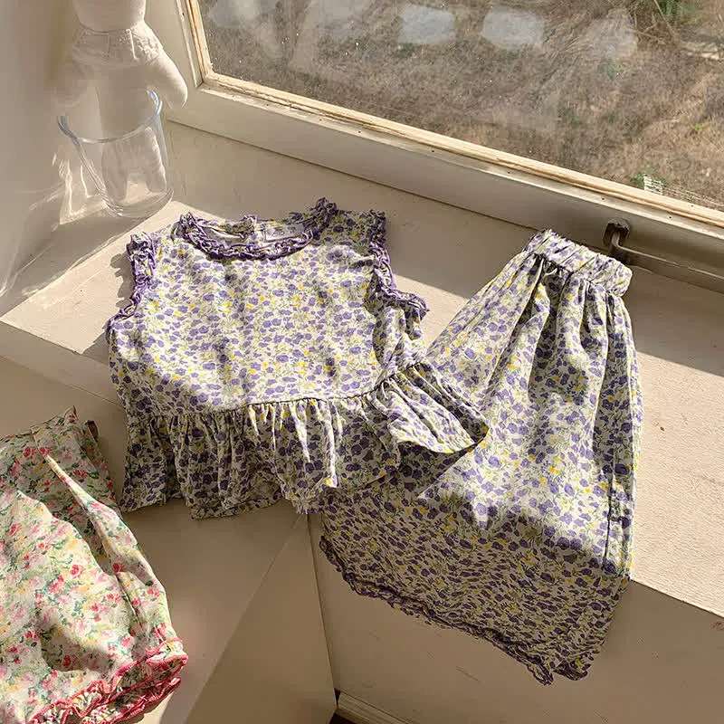 Toddler 2-Piece Loose Flower Sleeveless Set