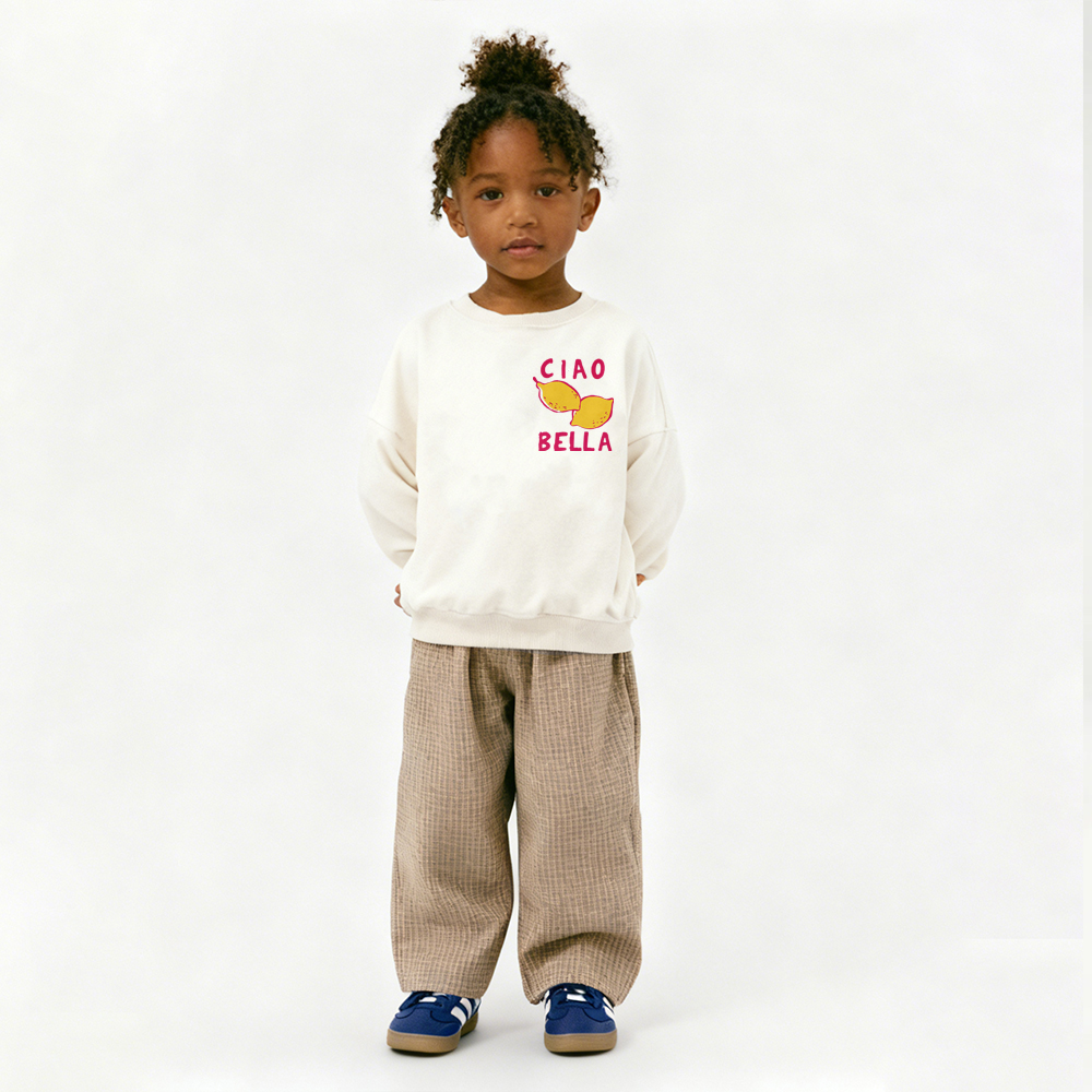 CIAO BELLA Baby & Kids Lemon Stripe Pattern Sweatshirt